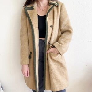 Vintage 1970s Lodenfrey Austrian Mohair Mod Coat Beige